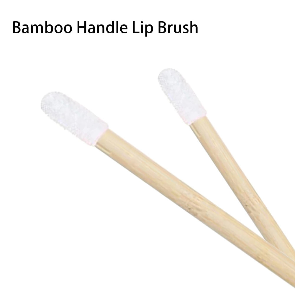 50/100pcs Lip Brushes Bamboo Handle Lip Brushes Lipstick Gloss Wands Applicator Makeup Tool For Eyelashes Extension Accessories