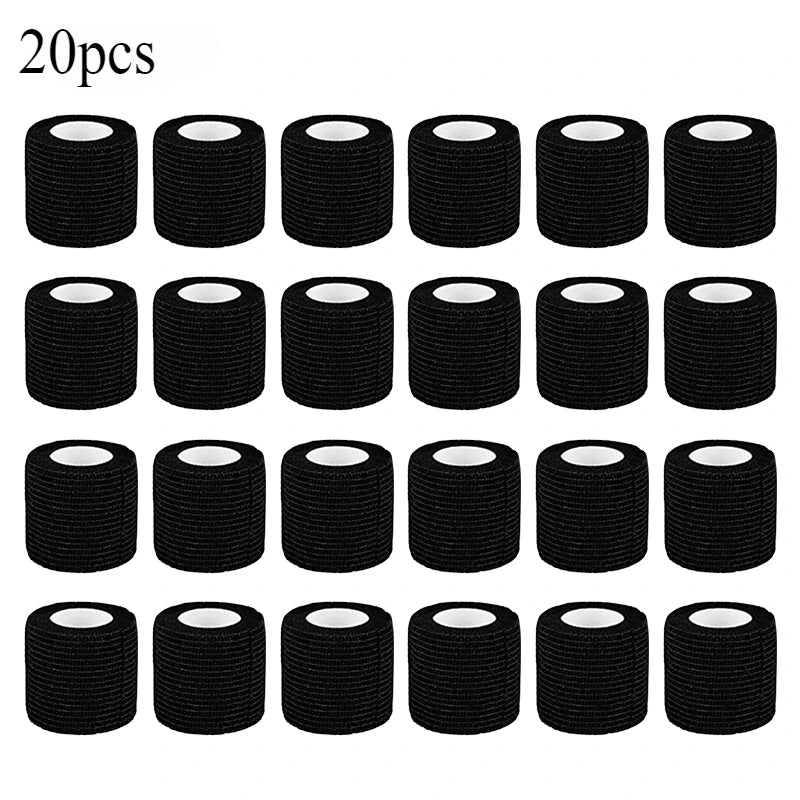 5/10/15/20 Black Tattoo Grip Bandage Cover Wraps Tapes Nonwoven Waterproof Self Adhesive Finger Protection Tattoo Accessories