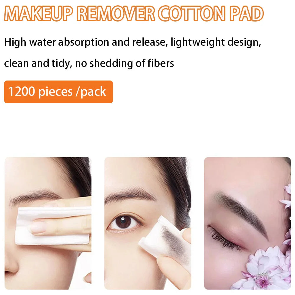 1200/2400pcs Facial Cotton Pads Makeup Remover Cotton Pads Soft Cleaning Tool For Facial Eye Lip Nail Polish Removing Tools