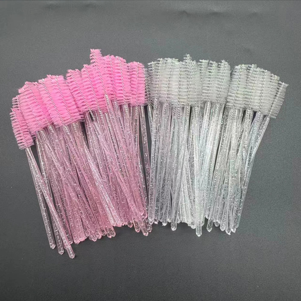 Disposable Crystal Eyelashes Brush Comb 50Pcs Eye Lashes Extension Mascara Wands Makeup Professional Makeup Beauty Tool