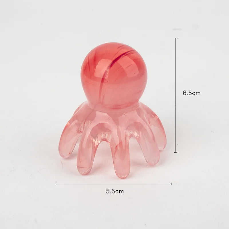 Octopus Head Massager Comb Head Meridian Manual Acupressure Tool Portable SPA Gua Sha Massage Comb