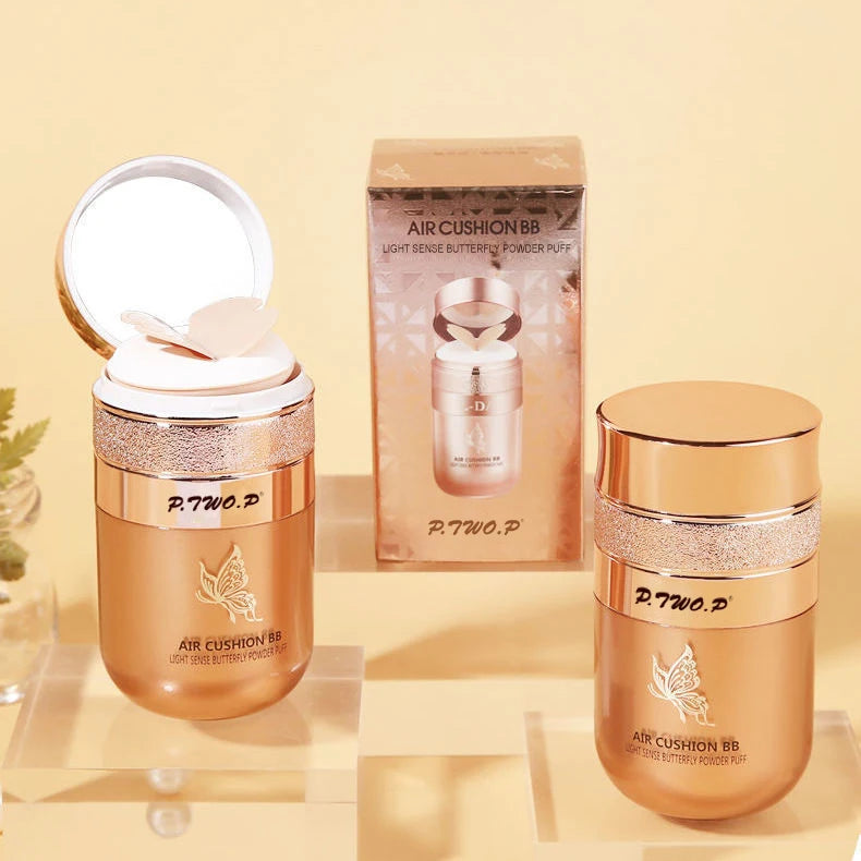 Air Cushion BB Cream Moisturizing Foundation Concealer Whitening Oil-control Waterproof Butterfly Powder Puff  Makeup Cosmetics