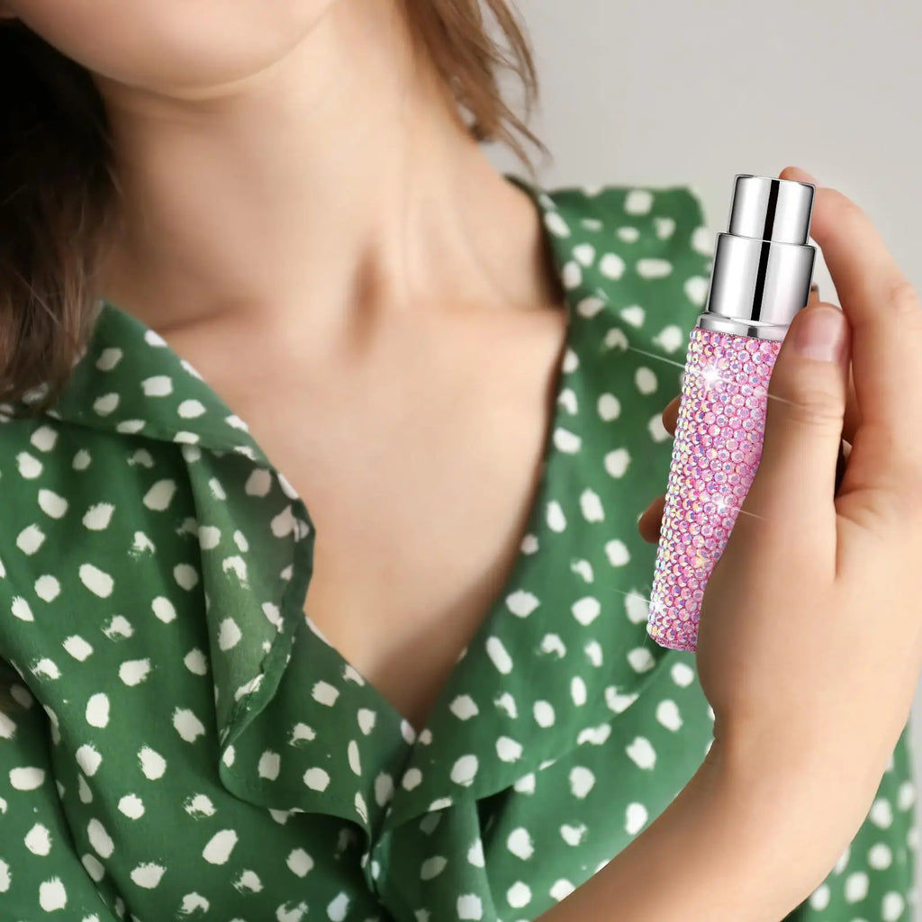 10ml Crystal Perfume Spray Bottle Travel Refillable Bottles Mini Potable Bling Glitter Empty Cosmetic Containers Atomizer Bottle