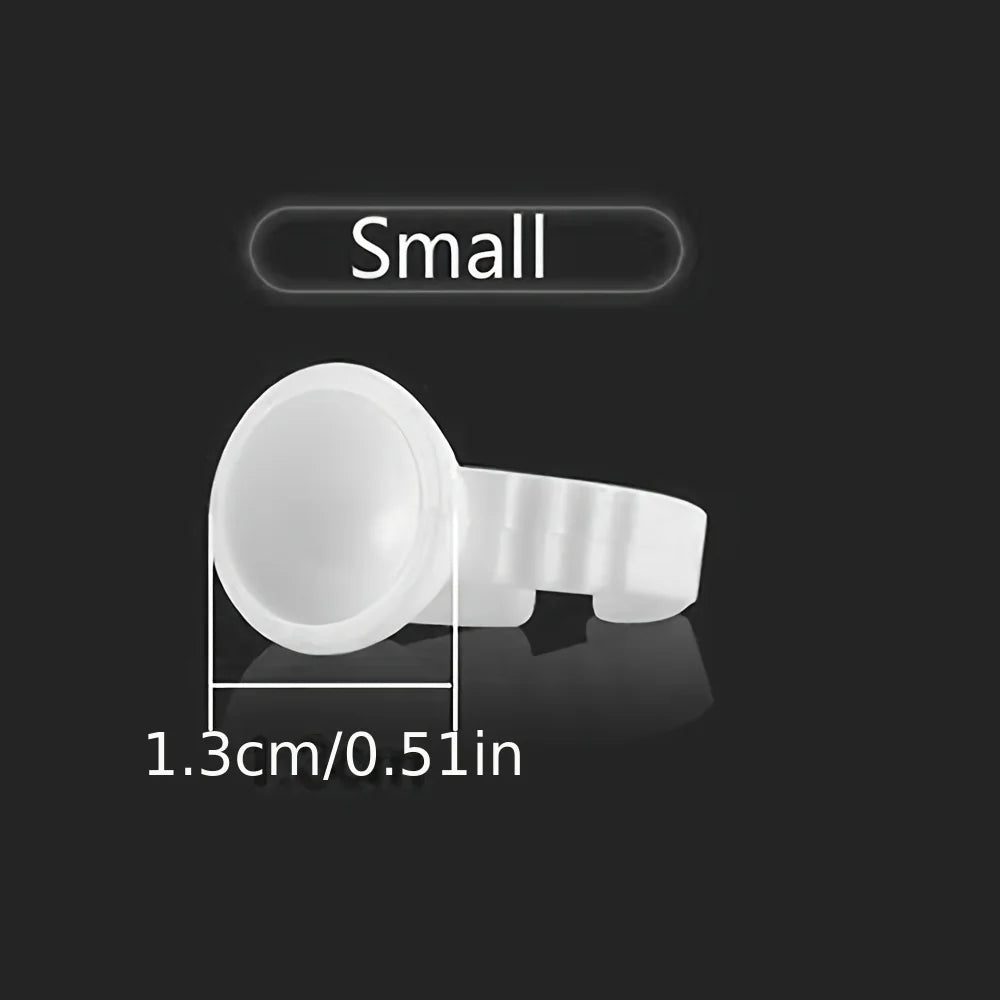 100Pcs Disposable White Ring Tattoo Ink Cups Permanent Makeup Coloring Pigment Cup Container Tattoo Accessory for Tattoo Artists