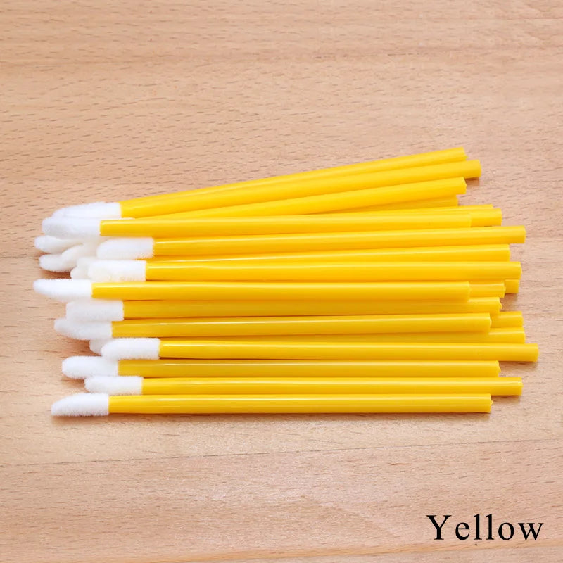 50Pcs Crystal Eyelashes Brushes Individual Lash Removing Cleaning Mascara Applicator Lip Brushes Makeup Eyelash Extension Tools