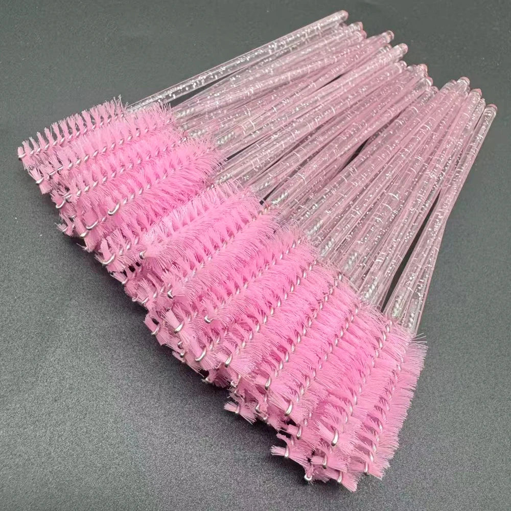Disposable Crystal Eyelashes Brush Comb 50Pcs Eye Lashes Extension Mascara Wands Makeup Professional Makeup Beauty Tool