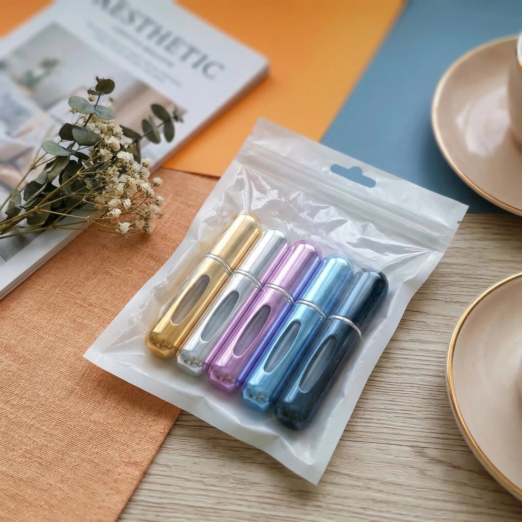 1/5Pcs Travel Perfume Bottle Refillable Portable Mini Atomizer Spray Refill Bottle Women Pocket Dispenser Cologne Sprayer 5ml