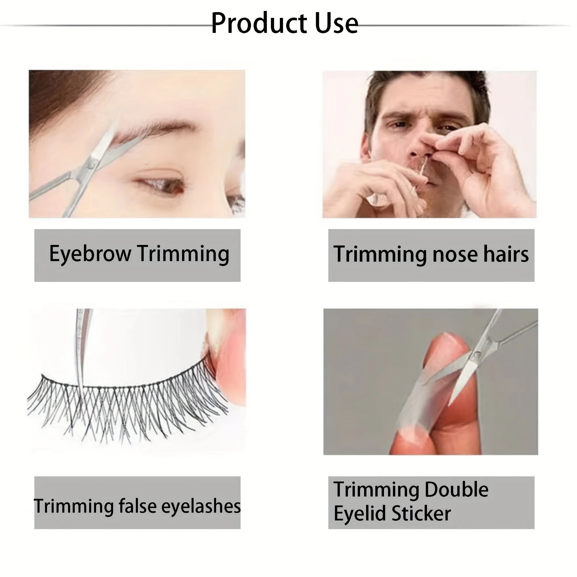 Stainless Steel Nose Hair Scissors For Facial Hair Trimming&Grooming -Ideal For Eyebrows, Eyelashes, Moustache, Beard, Nails
