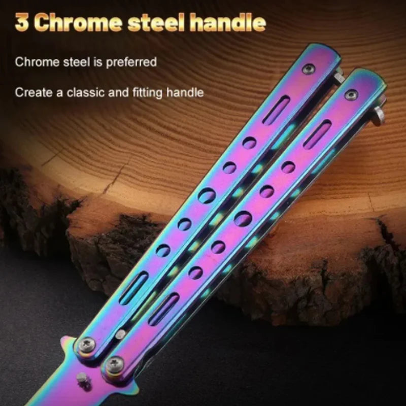 Butterfly Knife Comb, Foldable Comb, Stainless Steel Beard Brush, Salon Hair Styling Tool. Christmas, Halloween and Thanksgiving