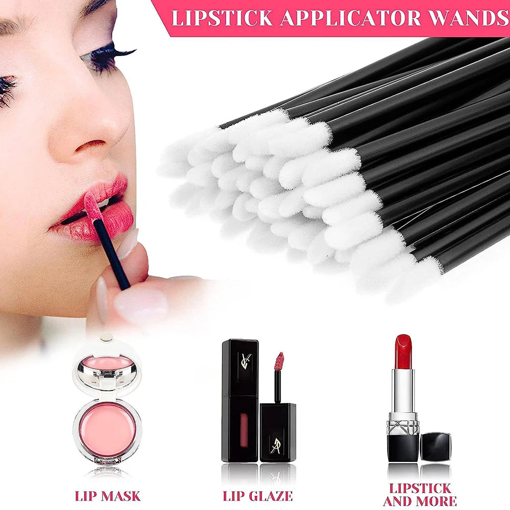 100Pcs Lip Brush Eyelash Extension Brush Makeup Brushes For Lash Extension Mascara Applicator Lipstick Wands Cosmetic Tools