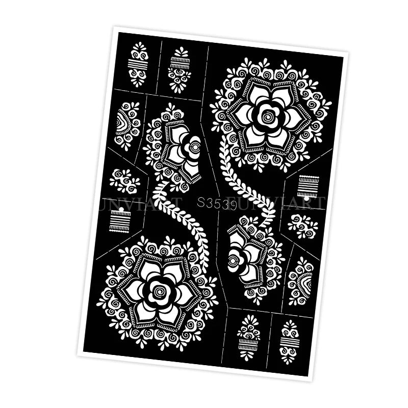 Reusable Stencil for Henna Flower Mehndi Design Tattoo Template for Women Henna Tattoo Stencil for Hand Foot Body Painting