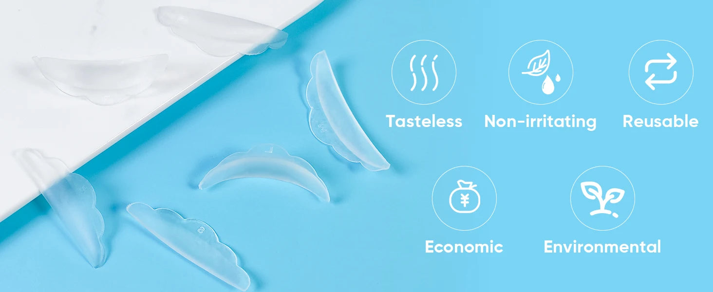 Lomansa NEW Reusable Lash Lift Pads Rods Silicone Eyelash Perming Curler and Y Shape Eyelash Brush Perming Curler Makeup Tools