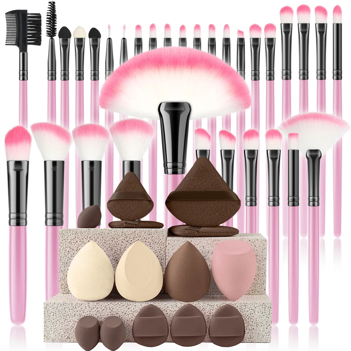 32Pc Makeup Brush Set Cosmetic Tools for Powder Eye Shadow Foundation Blush Blending Beauty Makeup Brush Kit for Makeup Starters
