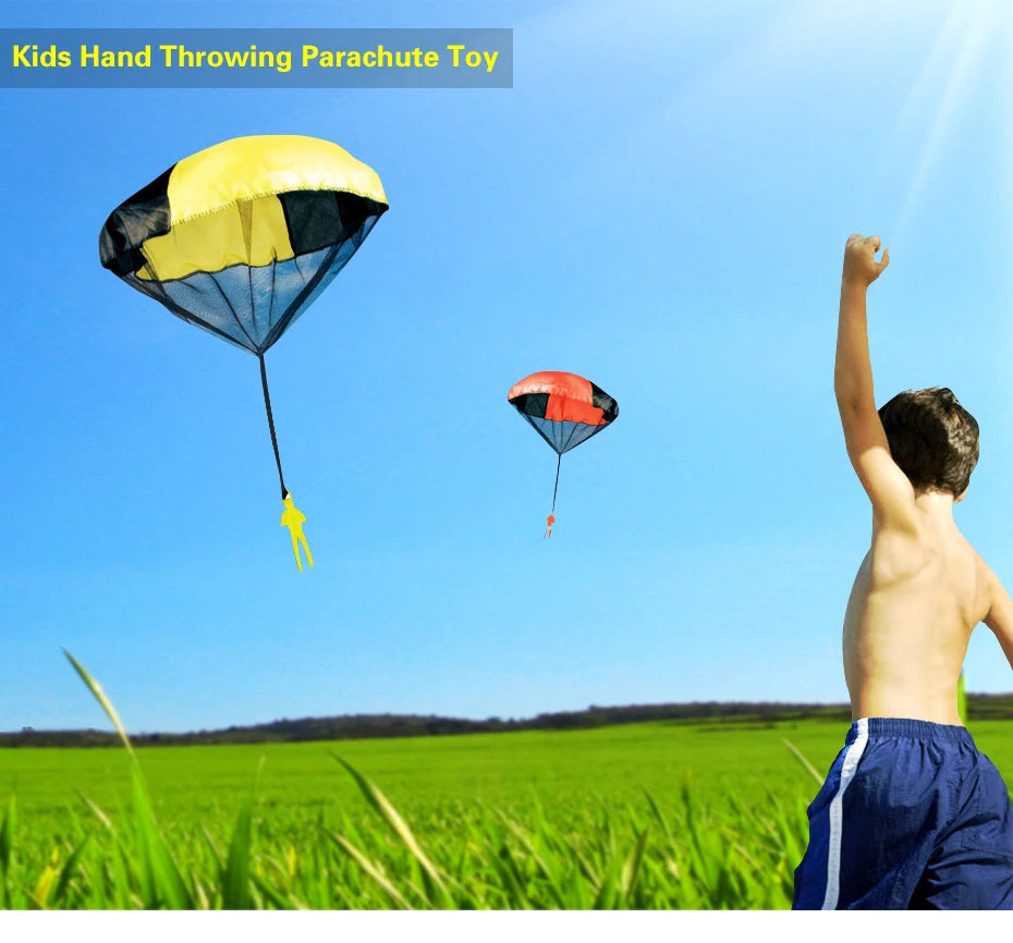 1pcs Hand Throwing Parachute Outdoor Funny Toys Game Play Toys for Fly Parachute Sport with Mini Soldier Toys