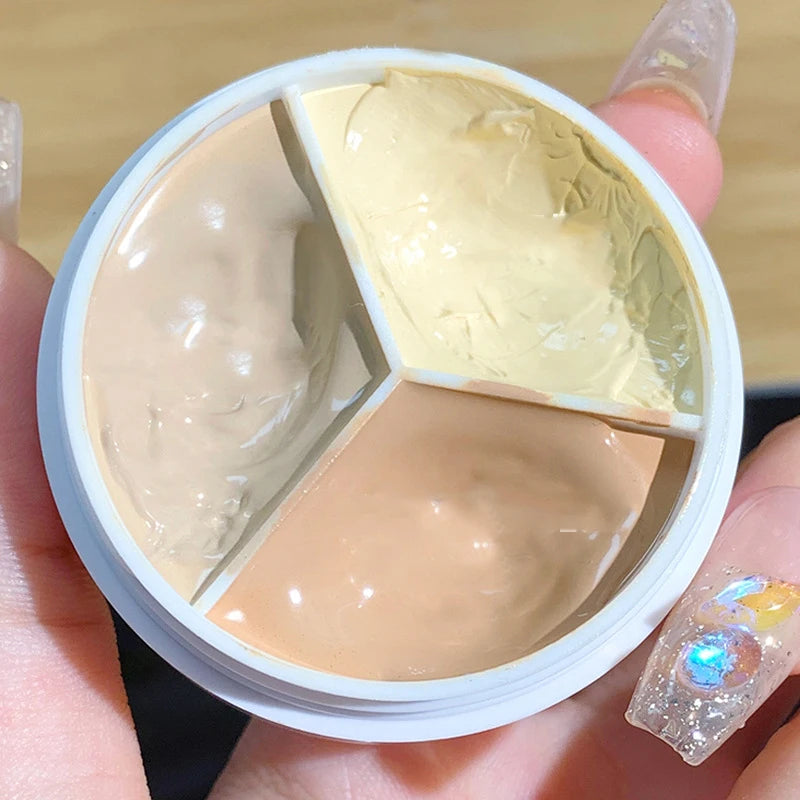 3-Color Full Coverage Concealer - Waterproof Corrector for Blemishes, Dark Circles & Fine Lines