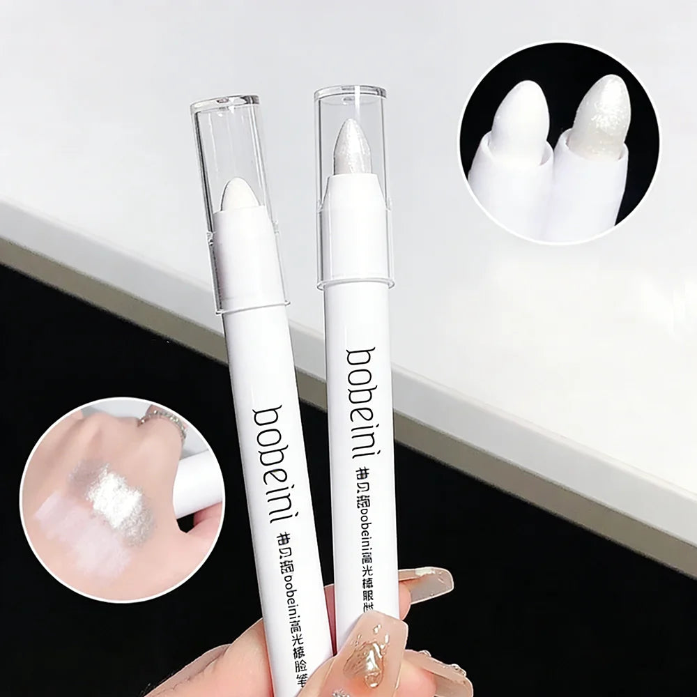 1pc Shimmering Highlight Stick, Glitter White Eyeshadow Pencil for Bright Eyes, Dazzling Effect Makeup Highlighter