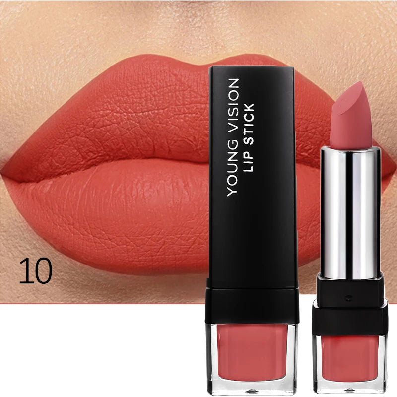 12-Color Matte Lipstick , Non-Fading, Non-Stick Cup Long-Lasting Velvet Finish, Smooth Matte Lip Color Waterproof Smudge-proof