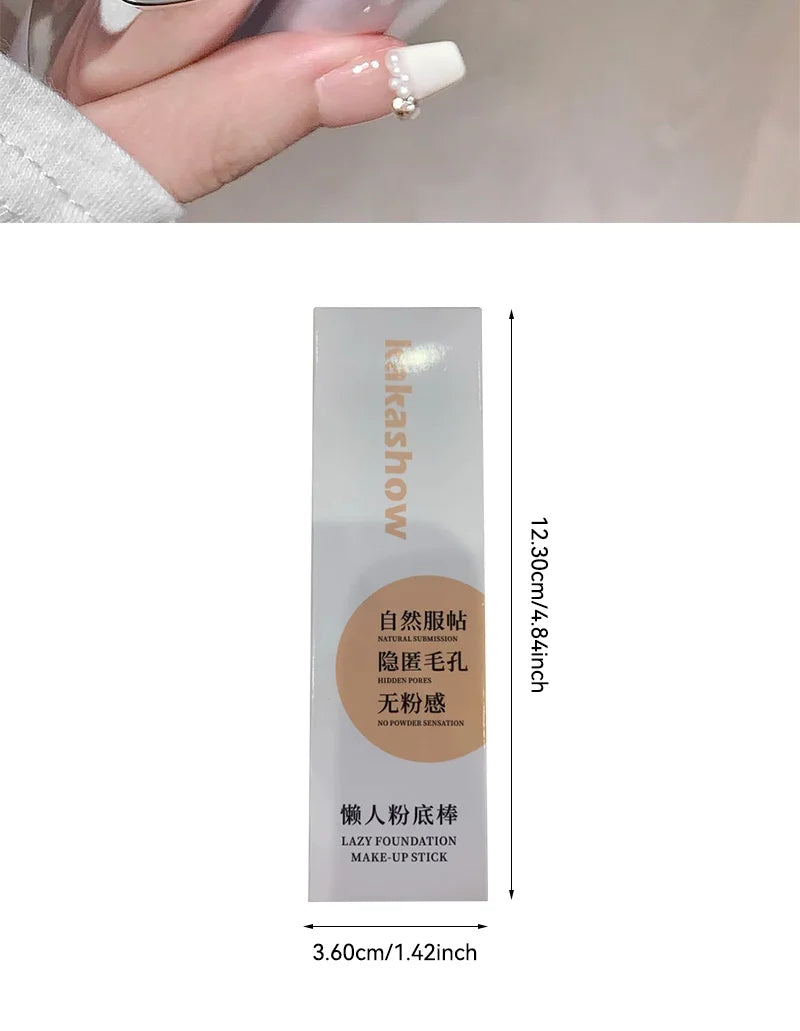 Lazy Foundation Stick, Moisturizing and Natural Concealer Makeup, Matte Makeup Base, Rare Beauty, Keep Makeup and Sweat