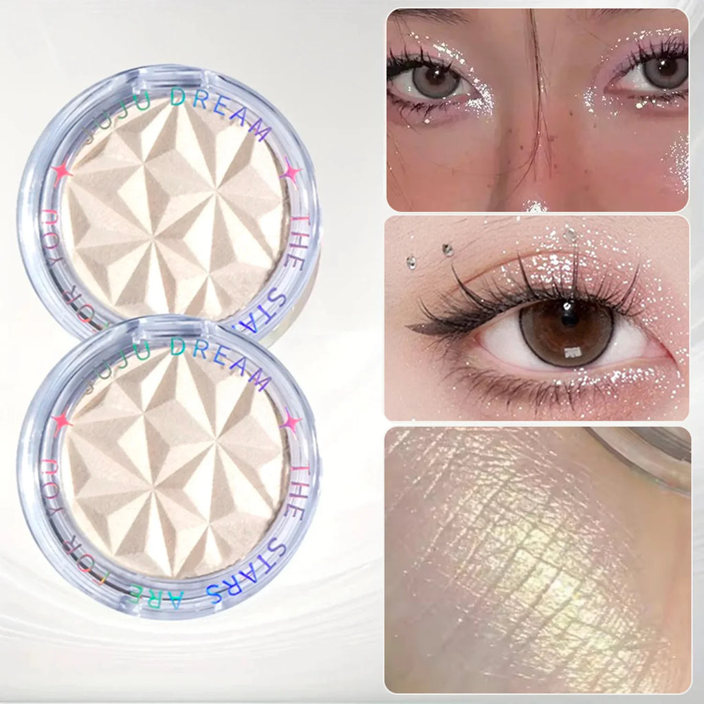 Shimmer Diamond Glow Highlighter 2-Color Palette – Brighten & Contour, Radiant Skin, Natural Glow for Festival & Daily Makeup