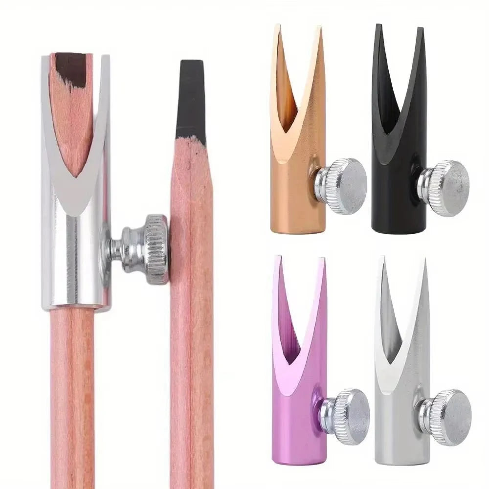 Metal Sharpener, Adjustable Aluminum Alloy Eyebrow Pencil Sharpener, Eyebrow Pencil Tip Base For Wooden Eyebrow Pencils.