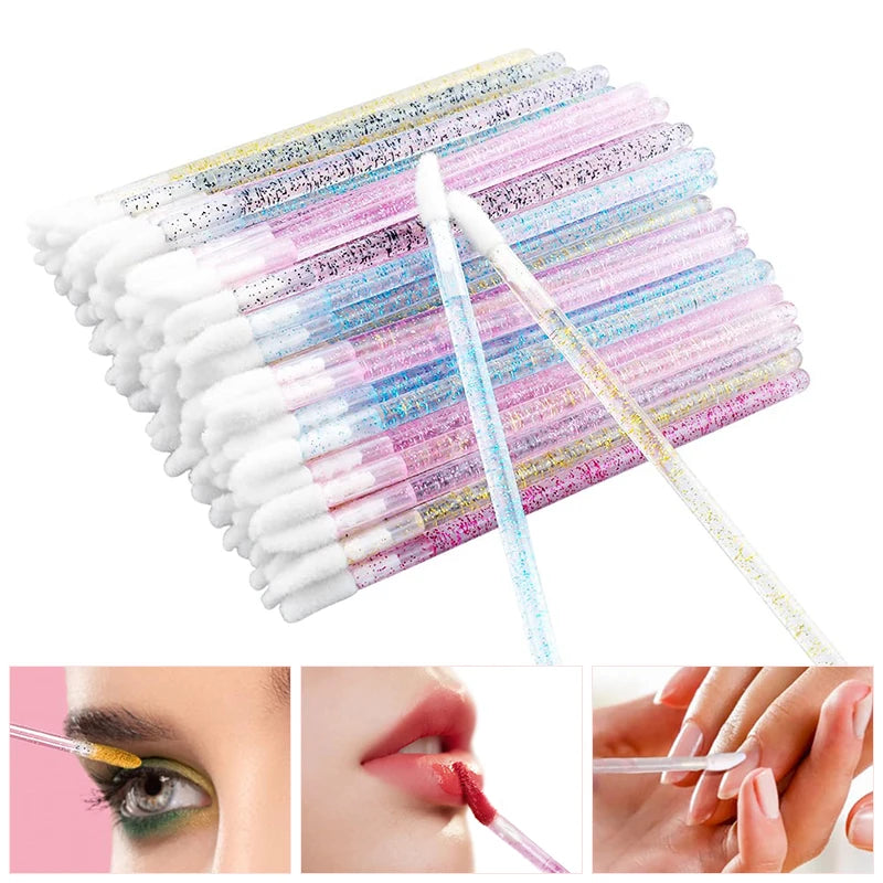 100Pcs Disposable Lip Brush Eyelash Extension Makeup Brushes Lash Extension Mascara Applicator Lipstick Wands Cosmetic Tools