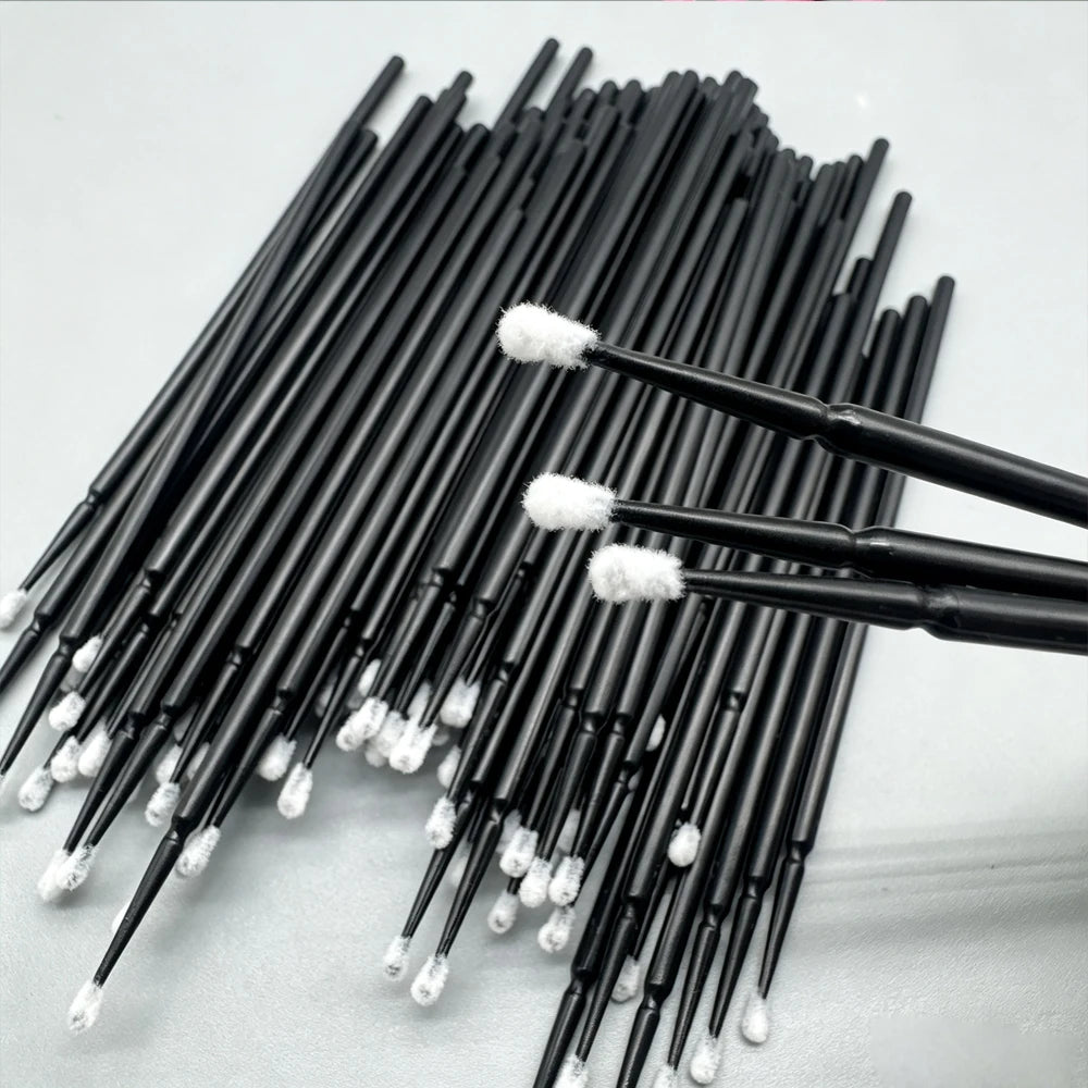 100Pcs Eyelash Cleaning Brush Lash Extension Micro Cotton Swab Individual Eyelashes Microbrush Beauty Makeup Clean Remover Tools