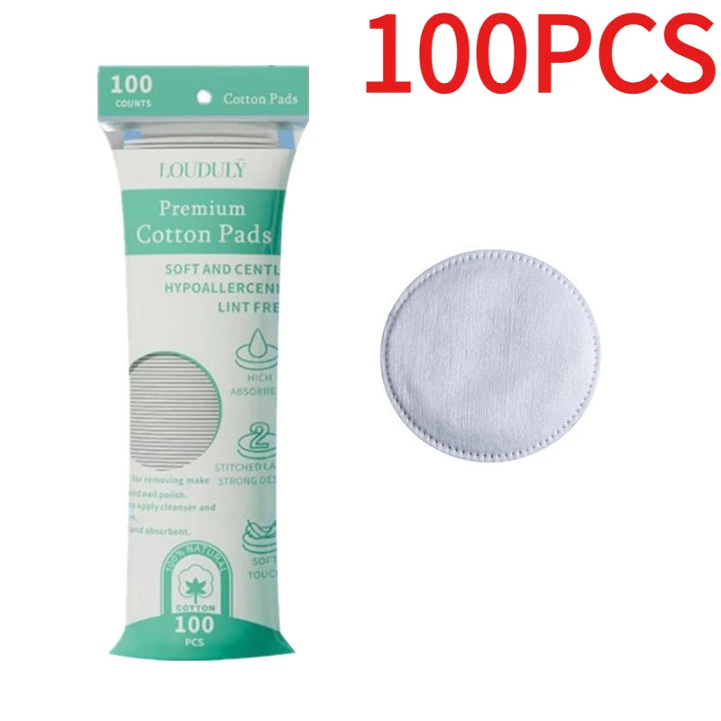 Makeup Remover Cotton Pads Disposable Soft Rounds Dual-Sided Breathable Facial Cleansing for Daily Use & Nail Polish Remover