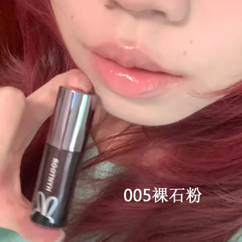 HYNTOOR Goth Lip Gloss Mirror Moist Nude Grey Black Silvery Fine Flash Low Saturation Lip Glaze Lasting Halloween Lip Makeup
