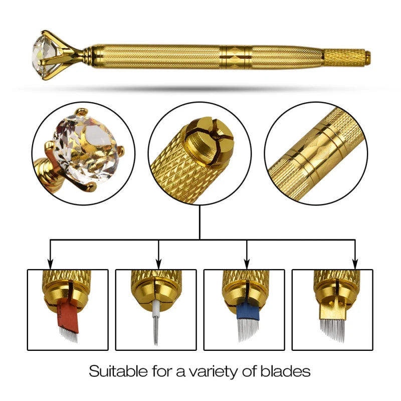 1pcs Manual Tattoo Pen Permanent Makeup Machine Microblading Pen for Lip Tattoo and Eyebrow Tattoo Tebori Pen for Tattoo Artist