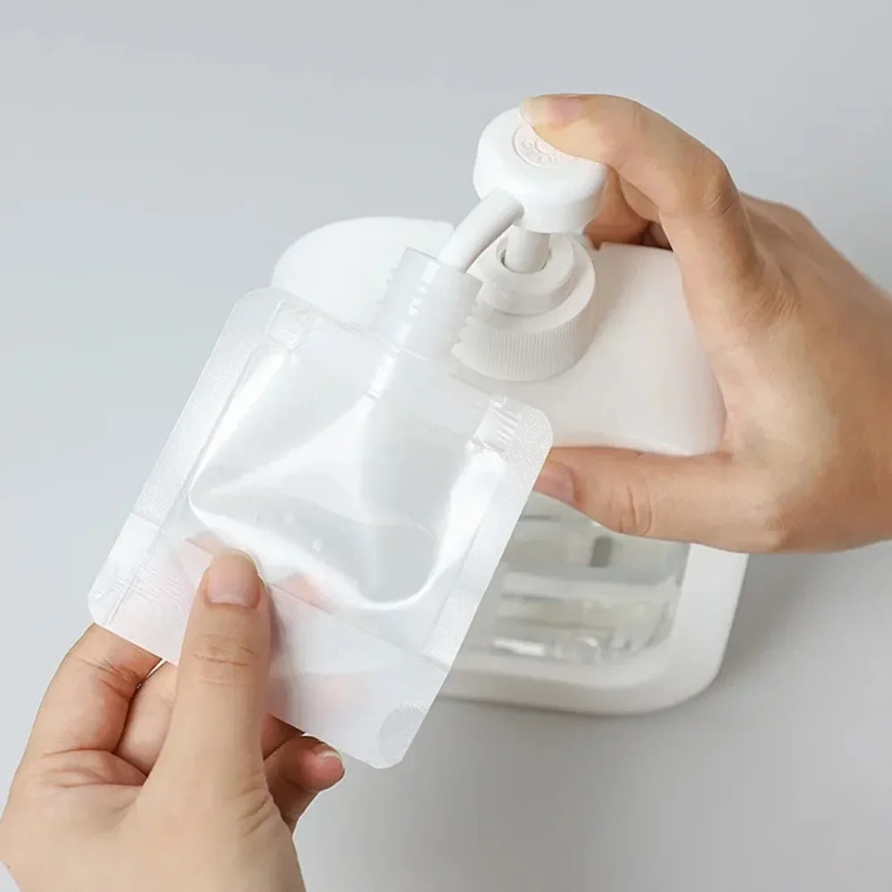 5Pcs Travel Bottles Empty Squeeze Bag Refillable Lotion Dispenser Bag Shampoo Toiletries Liquid Cosmetic Container Storage Pouch