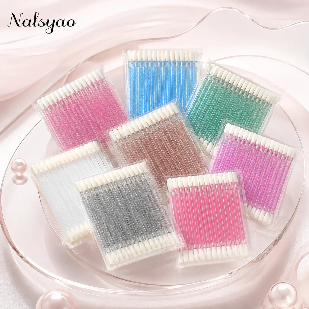 50Pcs Crystal Eyelashes Brushes Individual Lash Removing Cleaning Mascara Applicator Lip Brushes Makeup Eyelash Extension Tools