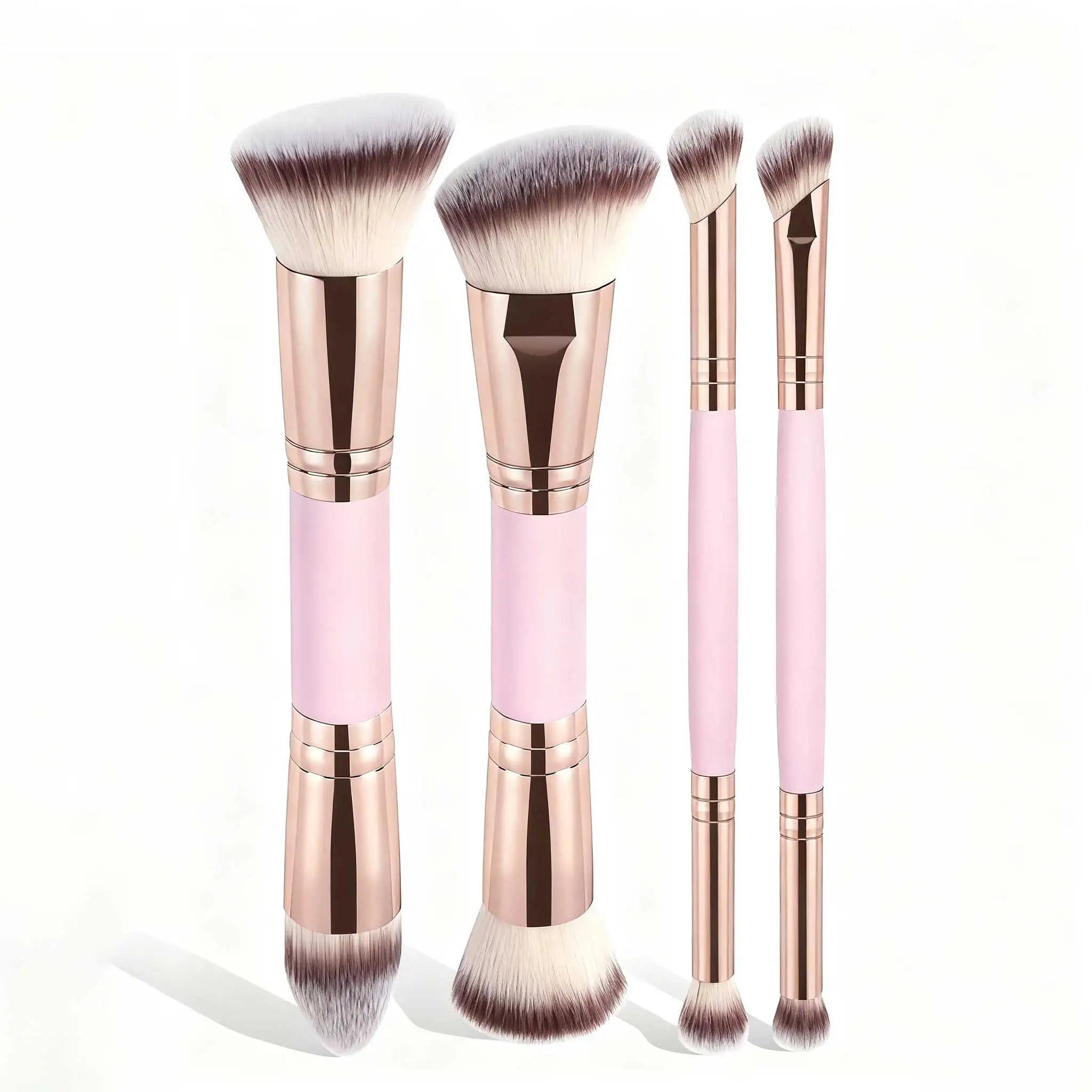 4pcs Basic Makeup Brushes Set With Box Dual-ended Foundations Powder Blush Details for Eyeshadow Brushes Beginner Travel