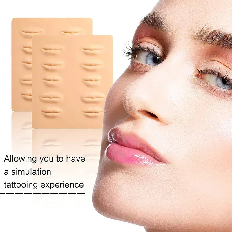 Lip Tattoo Practice Skin Microblading Supplies Silicone Practice Latex Skin Permanent Makeup Lips Tattoo Training Tool Beginner