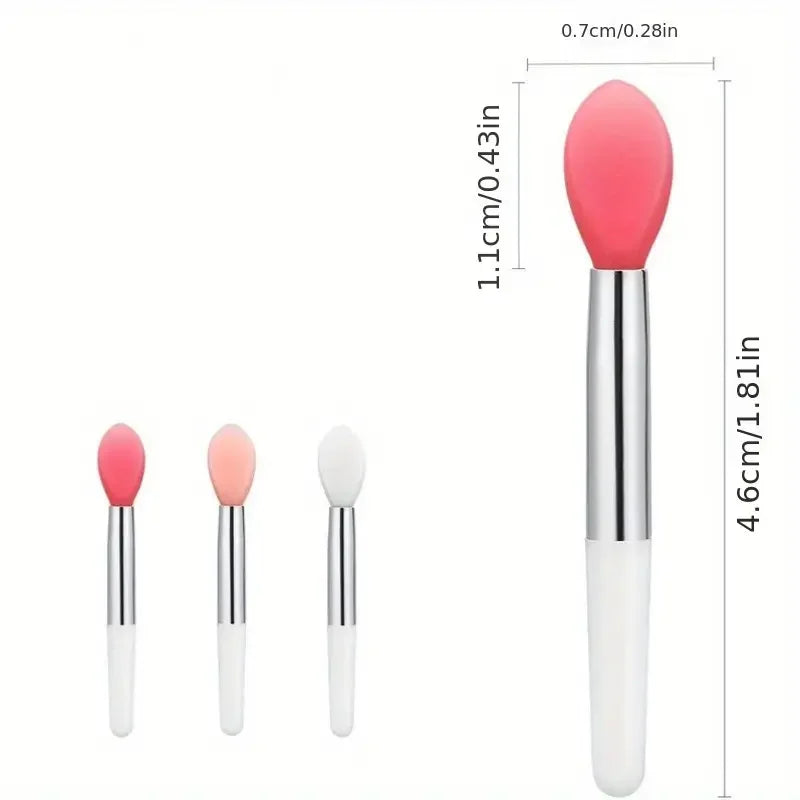 10pcs silicone lip brush mini lip mask brush portable lipstick makeup brush transparent applicator eye black stick makeup tool