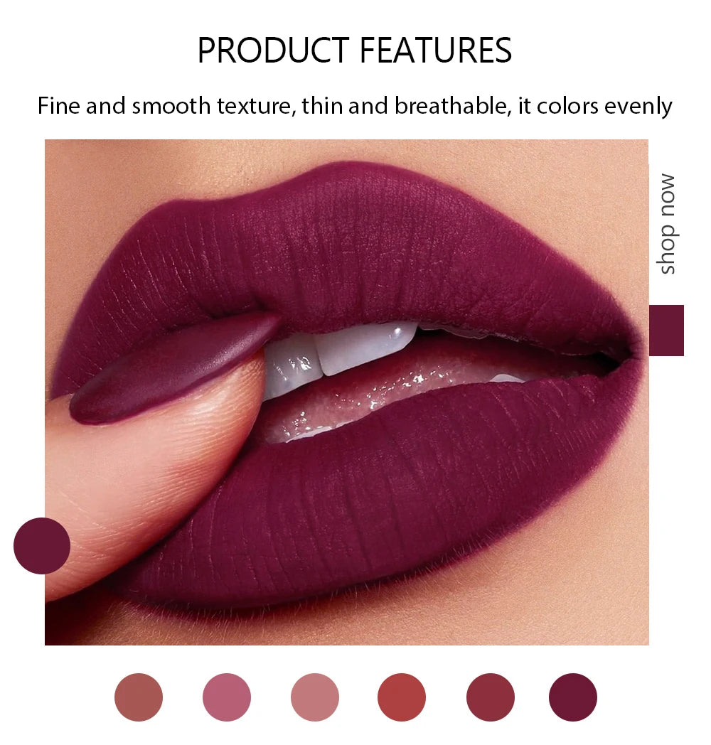12-Color Matte Lipstick , Non-Fading, Non-Stick Cup Long-Lasting Velvet Finish, Smooth Matte Lip Color Waterproof Smudge-proof