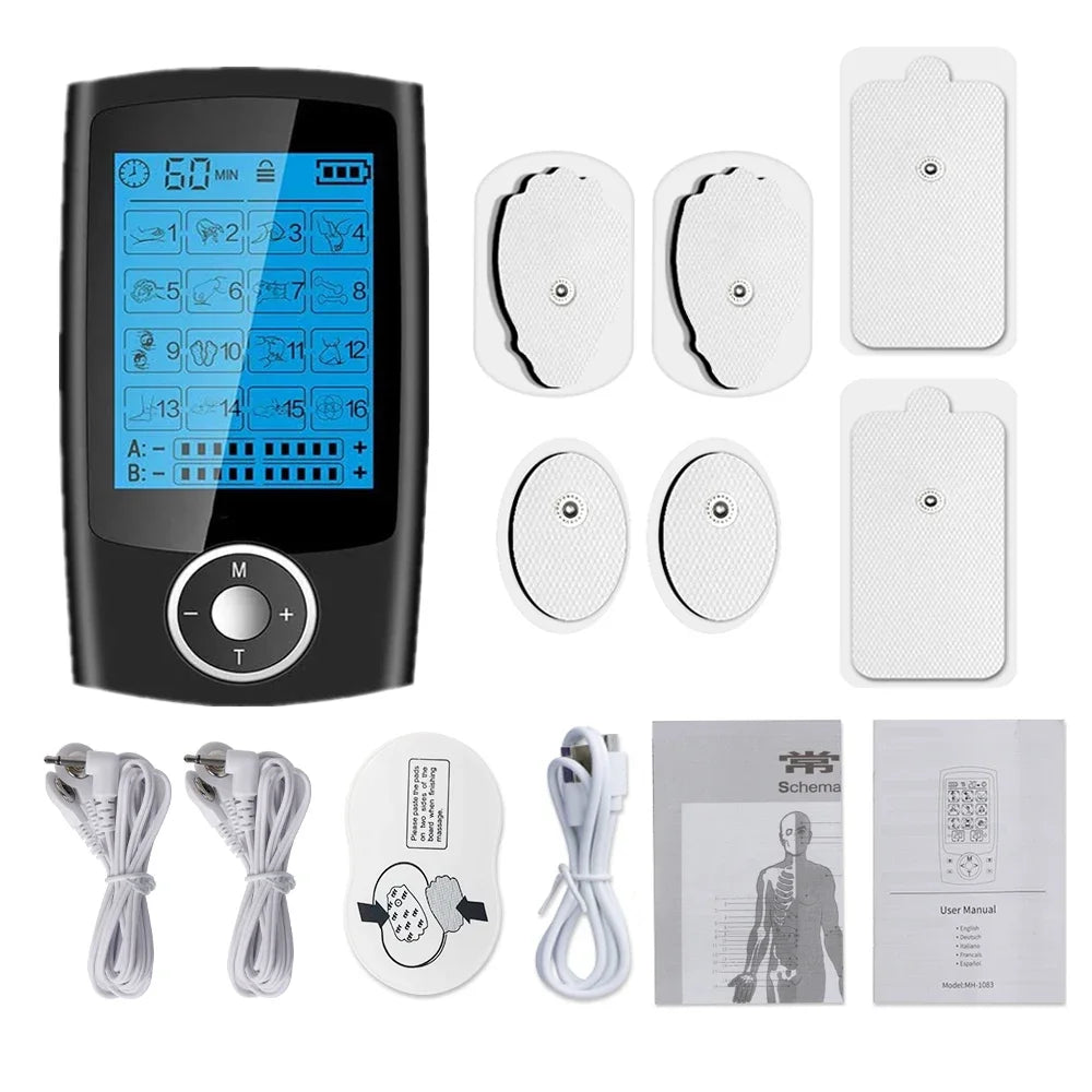 16 Modes Digital EMS Body Massager Electric Muscle Stimulator Portable Electrostimulation Relax Care Tool Home Use
