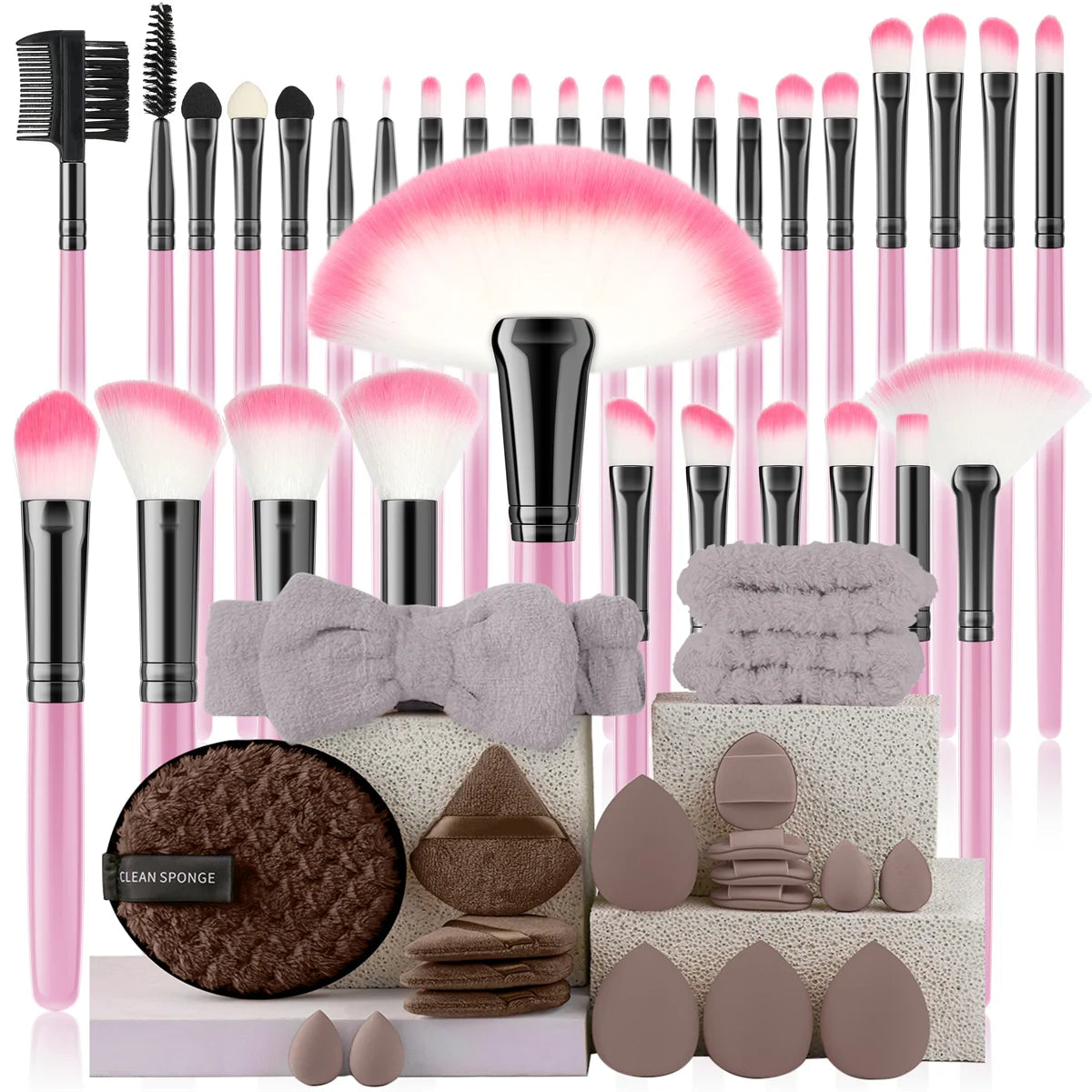 32Pc Makeup Brush Set Cosmetic Tools for Powder Eye Shadow Foundation Blush Blending Beauty Makeup Brush Kit for Makeup Starters