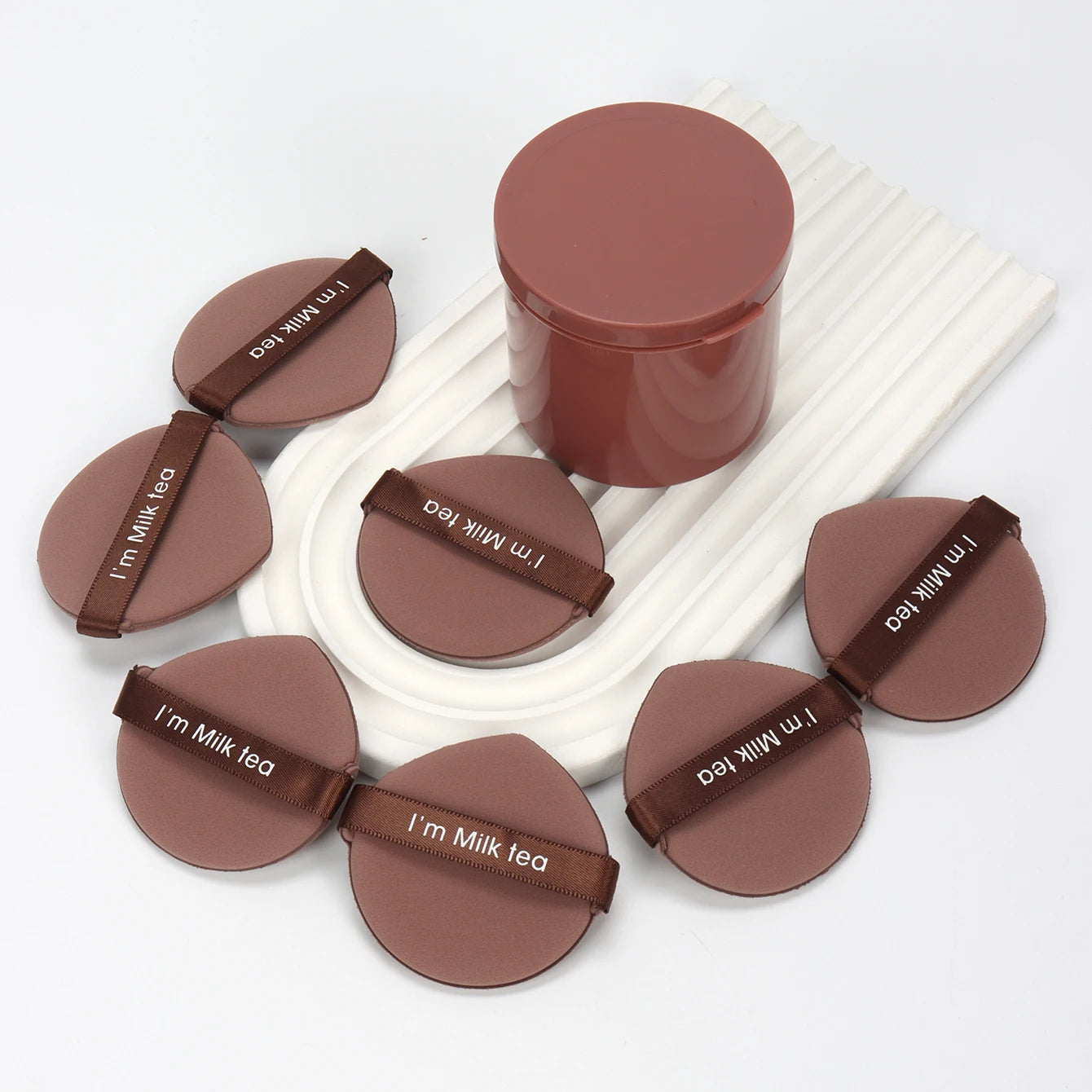 Karsyngirl 7Pcs/Box Strawberry Cosmetic Puff Set Double Side Women Soft Makeup Sponge Beauty Make up Powder Tools
