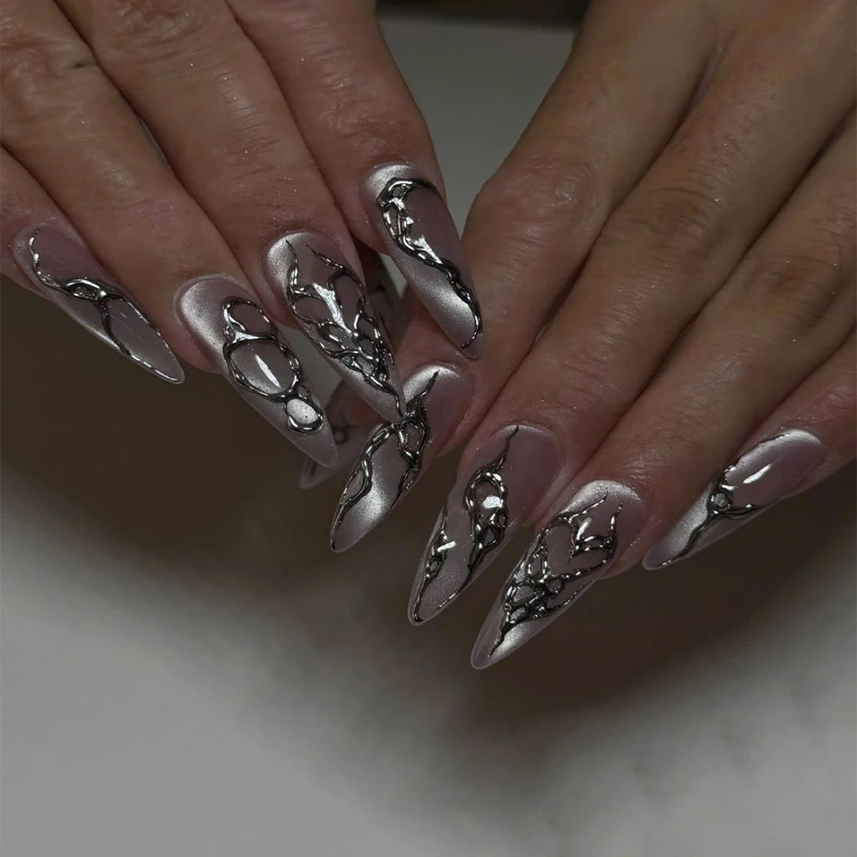 24 pieces of long almond-shaped pure red matte texture diamond-shaped check glitter French wear nail piece & 1 rub strip & 1 jel