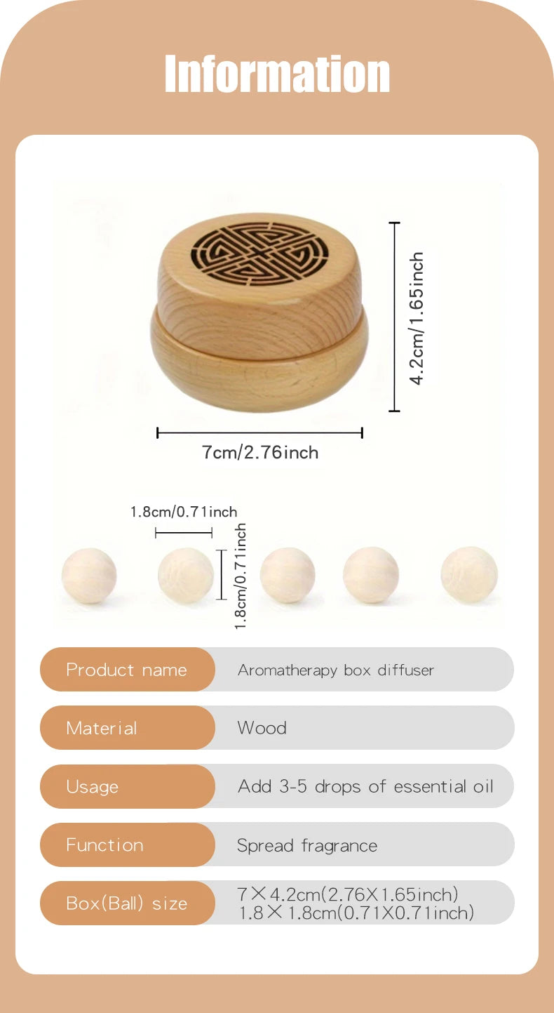 Ancient Portable No perfume DIY fragrance wooden box aroma diffuser decorations items living room bedroom car home accessories