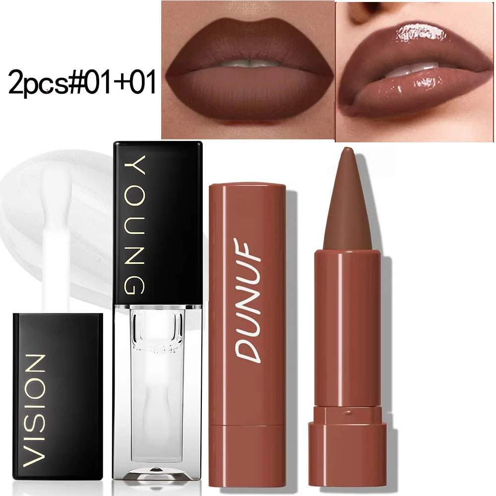 Gradient Lip Liner Pen with Matte Velvet Finish Smooth Application  Lipstick for Defined and Elegant Lips