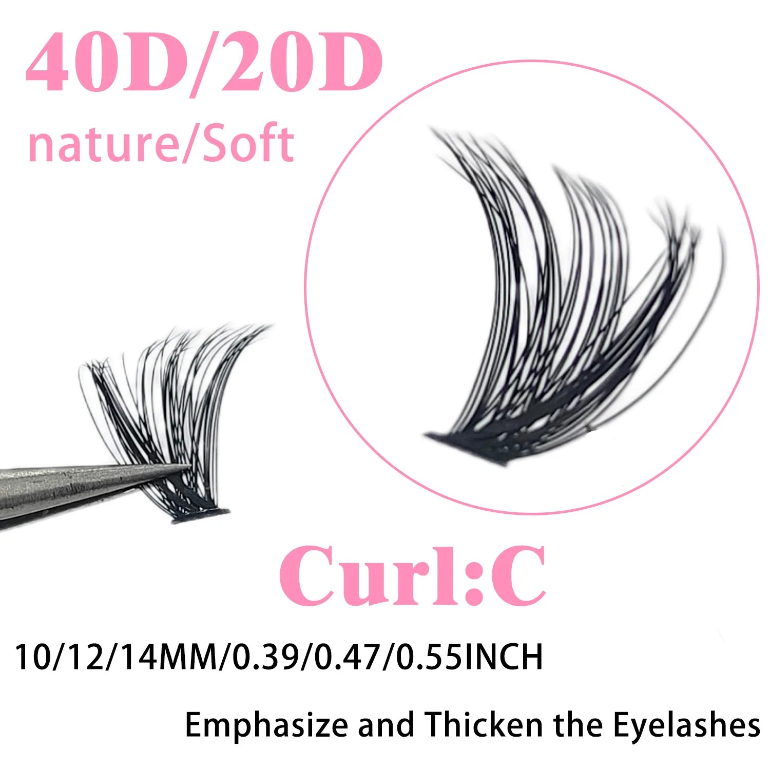 10 boxes of 20D/40D DIY eyelash sets suitable for beginners, with mixed lengths of 10/12/14mm eyelash clusters soft and durable,