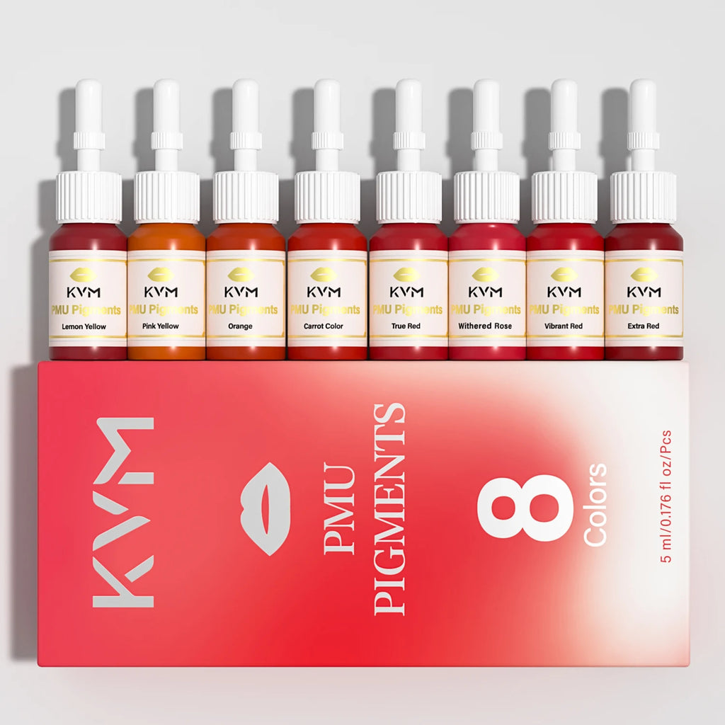 KVM 5/8pcs Multicolor Eyebrow Microblading Inks Semi Permanent Lip Makeup Pigment Eyeliner Black Brown Tattoo Ink Supplies