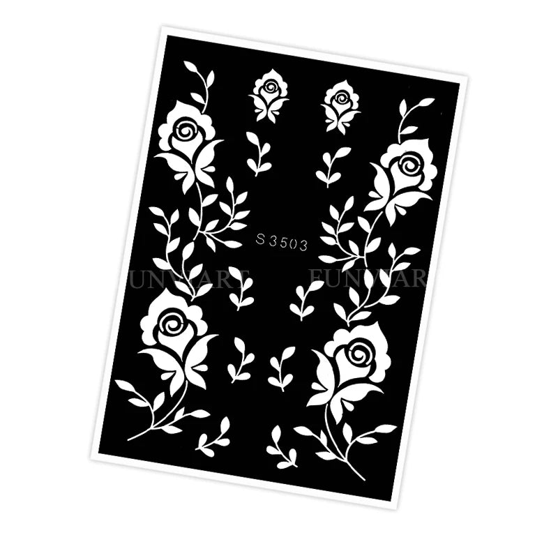 Reusable Stencil for Henna Flower Mehndi Design Tattoo Template for Women Henna Tattoo Stencil for Hand Foot Body Painting