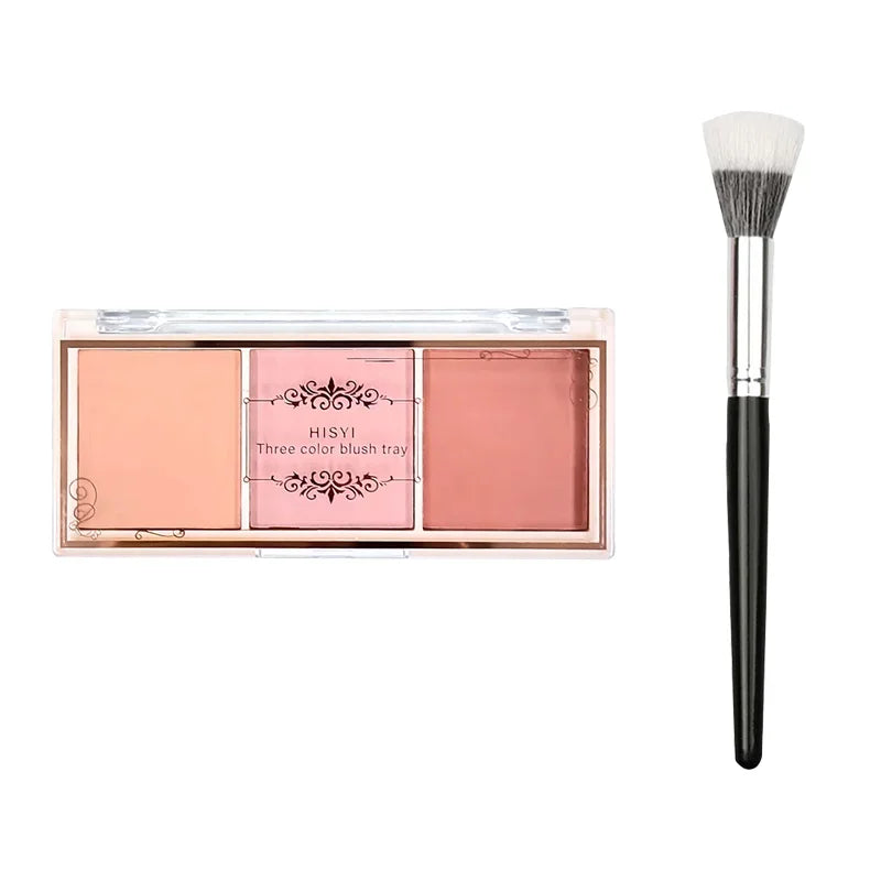 3-Color Cheek Red Plate Nude Makeup Natural Matte Milk Tea Orange Eye Shadow Makeup Lasting High Color Rendering Invisible