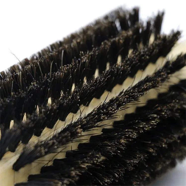 Professional 6 Sizes Barber Salon Wood Handle Boar Bristles Round Brush Removable Tail Hairdresser Hair Brush Hair Round Combs
