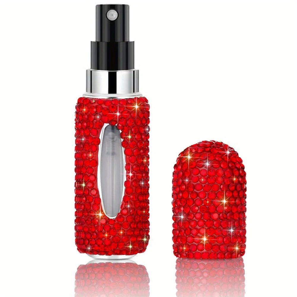 Bling Spray Bottle Rhinestone Perfume Travel Refillable Perfume Atomizer Bottle 5ml Portable Mini Perfume Spray Dispensers Gift