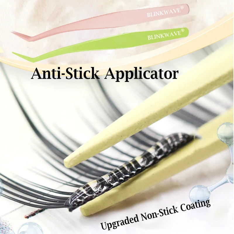 Anti-Stick Applicator No Glue Eyelashes Non Stick Coated Stainless Steel Tweezer Glue-free Eyelashes Beginner-Friendly tools