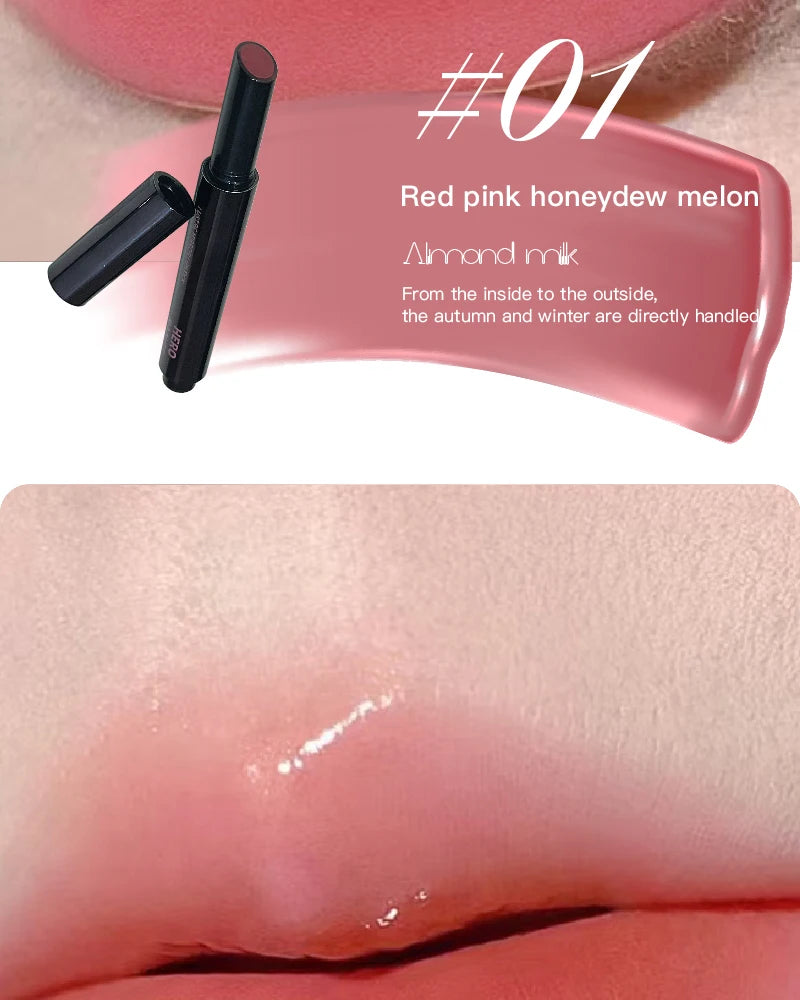 HERORANGE Push-button Mirror Lipstick Moisturizing Long-lasting Lip Glaze Lipstick