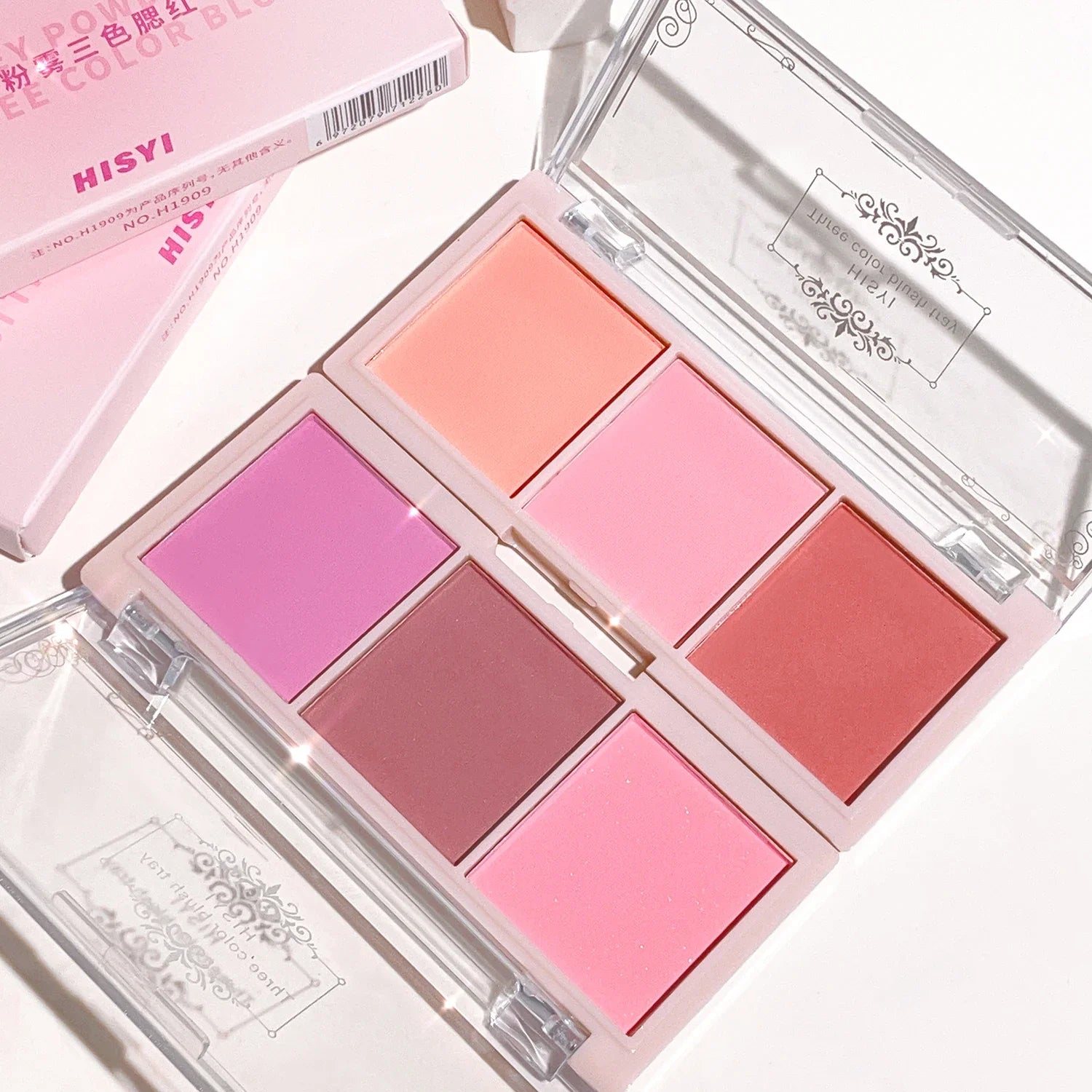 3-Color Cheek Red Plate Nude Makeup Natural Matte Milk Tea Orange Eye Shadow Makeup Lasting High Color Rendering Invisible